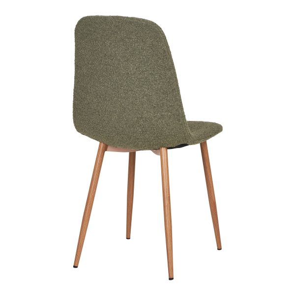 Dining chair, bouclé, dark green with woodlike legs, HN1236 (set of 2) - Afbeelding 5