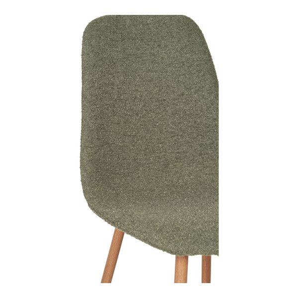 Dining chair, bouclé, dark green with woodlike legs, HN1236 (set of 2) - Afbeelding 6