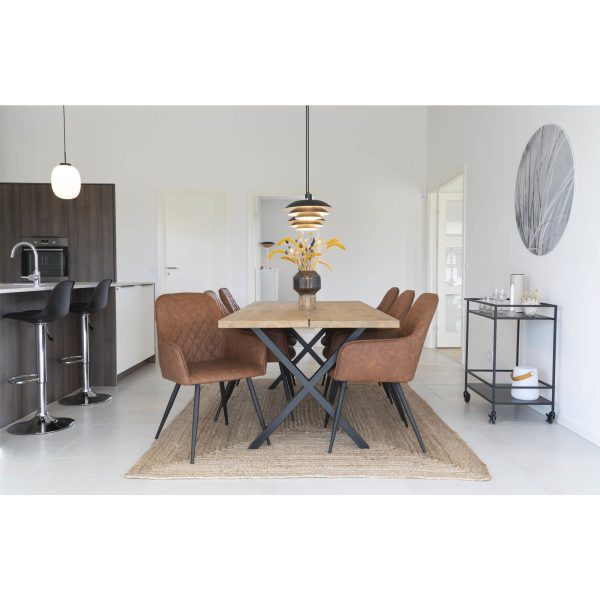 Harbo Dining Chair - Chair in vintage brown PU with black legs (set of 2) - Afbeelding 2