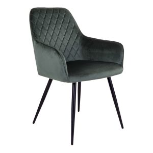 Harbo Dining Chair - Chair in green velvet (set of 2)