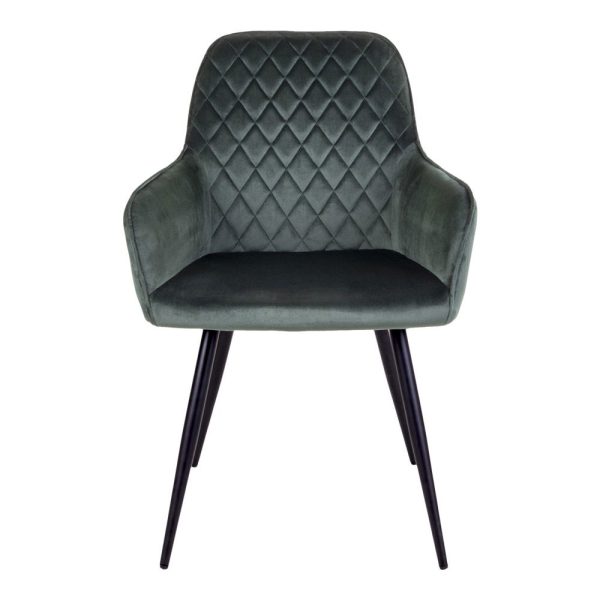 Harbo Dining Chair - Chair in green velvet (set of 2) - Afbeelding 3