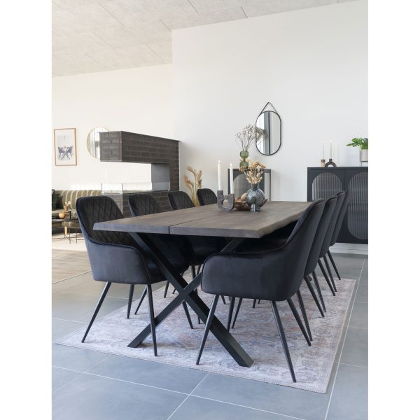 Harbo Dining Chair - Chair in black velvet with black legs (set of 2) - Afbeelding 2