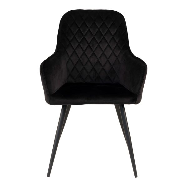 Harbo Dining Chair - Chair in black velvet with black legs (set of 2) - Afbeelding 3