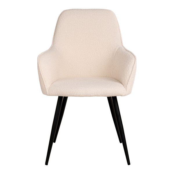 Harbo Dining Chair - Dining Chair in bouclé, white with black legs, HN1232 (set of 2) - Afbeelding 2