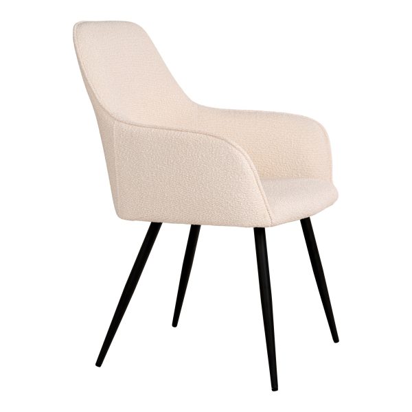 Harbo Dining Chair - Dining Chair in bouclé, white with black legs, HN1232 (set of 2) - Afbeelding 3