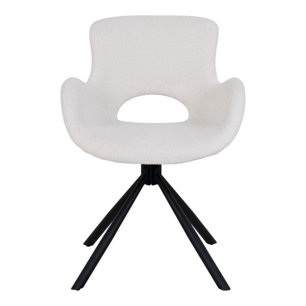 Amorim Dining Chair - Dining Chair, in bouclǸ off-white with swivel (set of 2) - Afbeelding 2