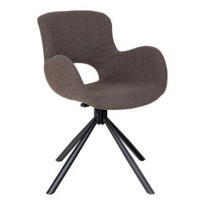 Amorim Dining Chair - Dining Chair, in bouclǸ mushroom with swivel (set of 2)