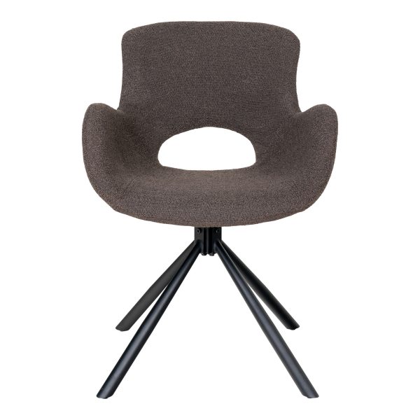 Amorim Dining Chair - Dining Chair, in bouclǸ mushroom with swivel (set of 2) - Afbeelding 2