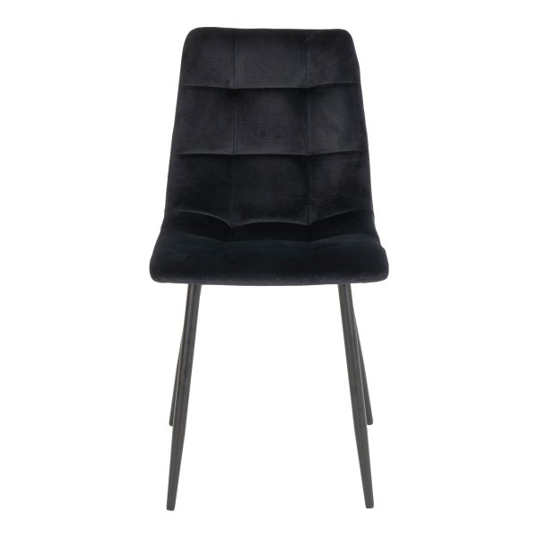 Middelfart Dining Chair - Chair in black velvet with black legs (set of 2) - Afbeelding 2