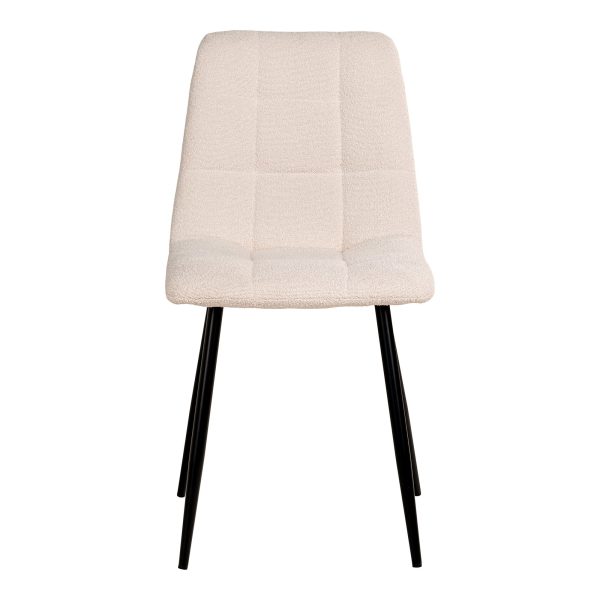 Middelfart Dining Chair - Dining Chair in bouclǸ, white with black legs, HN1232 (set of 2) - Afbeelding 2
