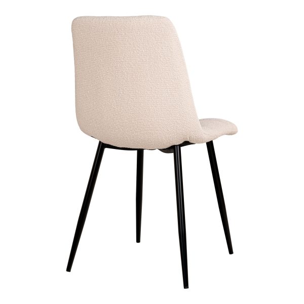 Middelfart Dining Chair - Dining Chair in bouclǸ, white with black legs, HN1232 (set of 2) - Afbeelding 4