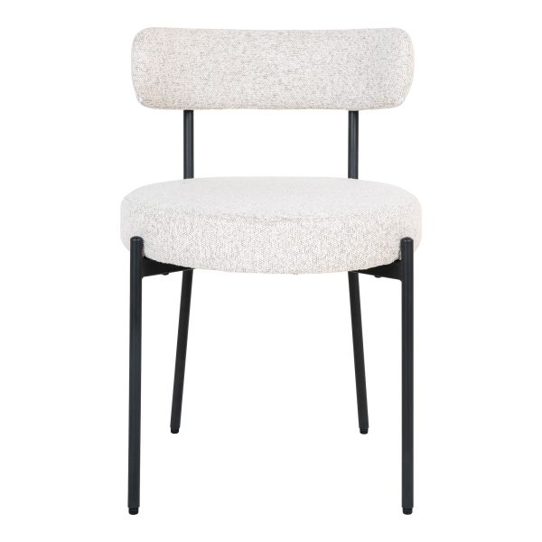 Badalona Dining Chair - Dining Chair, white bouclǸ with black legs, HN1270 (set of 2) - Afbeelding 2