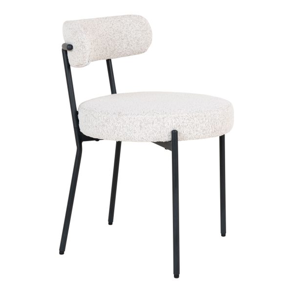 Badalona Dining Chair - Dining Chair, white bouclǸ with black legs, HN1270 (set of 2) - Afbeelding 3