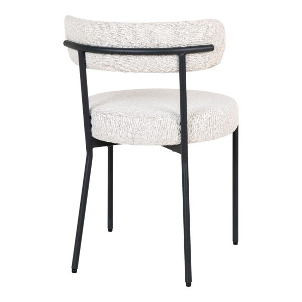 Badalona Dining Chair - Dining Chair, white bouclǸ with black legs, HN1270 (set of 2) - Afbeelding 4
