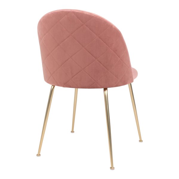 Geneve Dining Chair - Chair in rose velvet with legs in brass look (set of 2) - Afbeelding 5