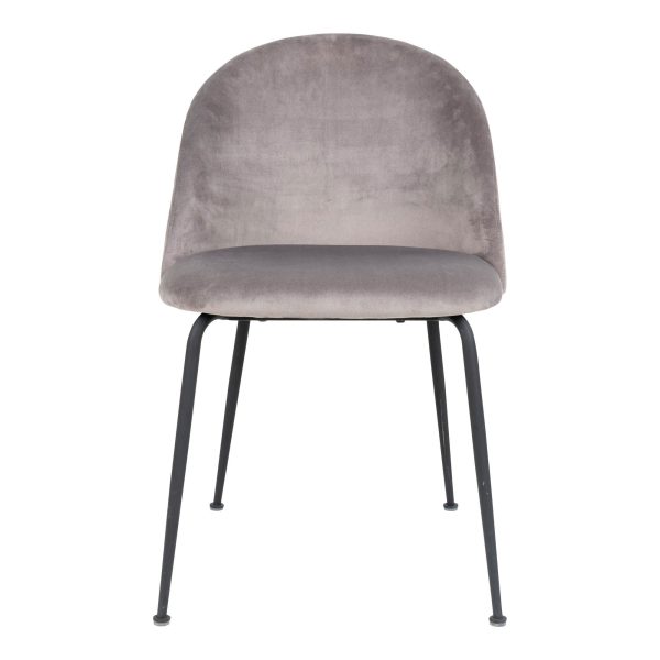 Geneve Dining Chair - Chair in grey velvet with black legs (set of 2) - Afbeelding 3