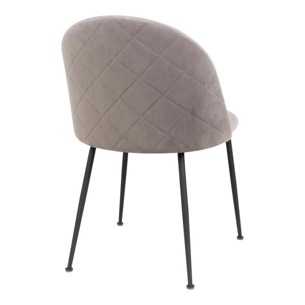 Geneve Dining Chair - Chair in grey velvet with black legs (set of 2) - Afbeelding 5