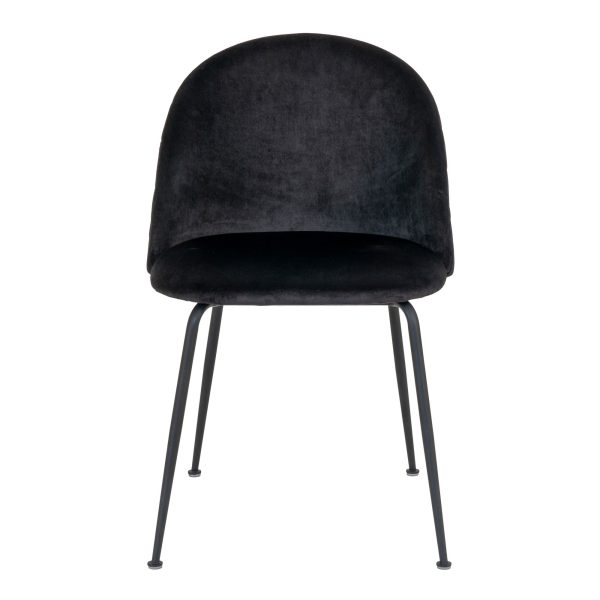 Geneve Dining Chair - Chair in black velvet with black legs (set of 2) - Afbeelding 2