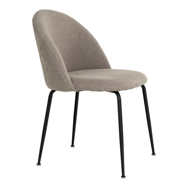 Geneve Dining Chair - Dining Chair, stone with black legs, HN1231 (set of 2) - Afbeelding 3