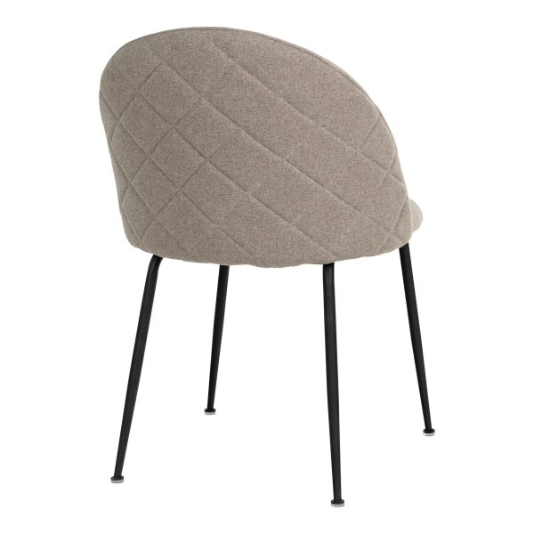 Geneve Dining Chair - Dining Chair, stone with black legs, HN1231 (set of 2) - Afbeelding 4