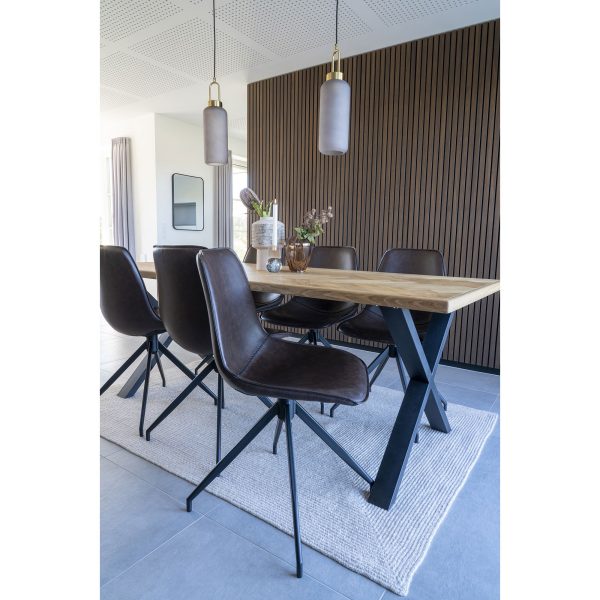 Monaco Dining Chair with Swivel - Chair with swivel in dark brown PU (set of 2) - Afbeelding 2