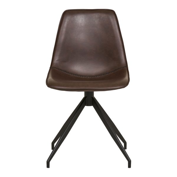 Monaco Dining Chair with Swivel - Chair with swivel in dark brown PU (set of 2) - Afbeelding 3