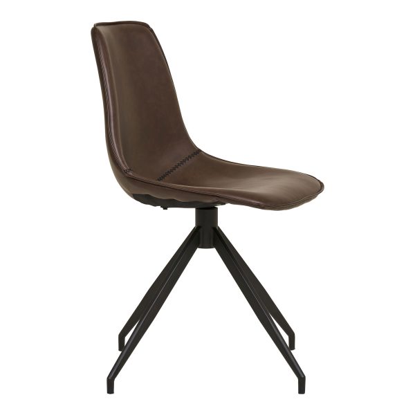 Monaco Dining Chair with Swivel - Chair with swivel in dark brown PU (set of 2) - Afbeelding 4