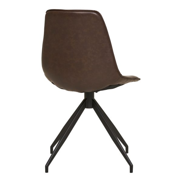 Monaco Dining Chair with Swivel - Chair with swivel in dark brown PU (set of 2) - Afbeelding 5