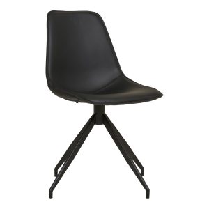 Monaco Dining Chair with Swivel - Chair with swivel in black PU (set of 2)