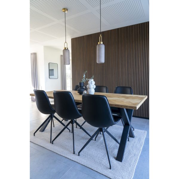 Monaco Dining Chair with Swivel - Chair with swivel in black PU (set of 2) - Afbeelding 2