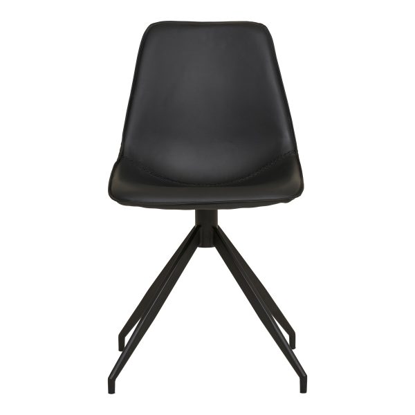 Monaco Dining Chair with Swivel - Chair with swivel in black PU (set of 2) - Afbeelding 3
