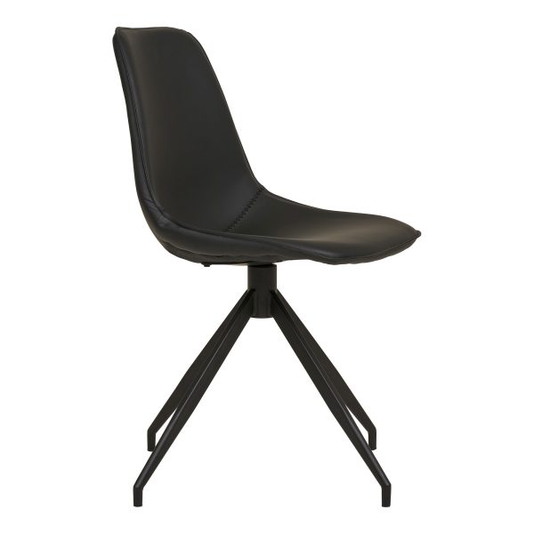 Monaco Dining Chair with Swivel - Chair with swivel in black PU (set of 2) - Afbeelding 4