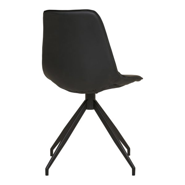 Monaco Dining Chair with Swivel - Chair with swivel in black PU (set of 2) - Afbeelding 5