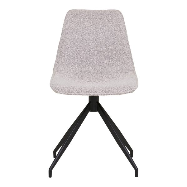 Dining chair with swivel, bouclé, sand with black legs, HN1267 (set of 2) - Afbeelding 3