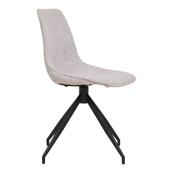 Dining chair with swivel, bouclé, sand with black legs, HN1267 (set of 2) - Afbeelding 4