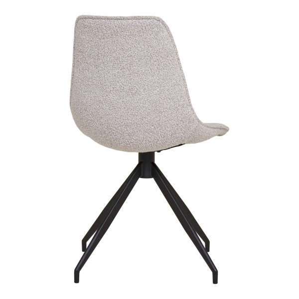 Dining chair with swivel, bouclé, sand with black legs, HN1267 (set of 2) - Afbeelding 5