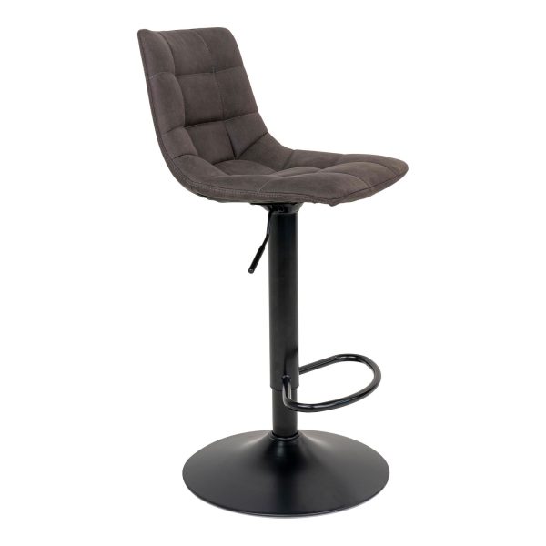 Middelfart Bar Chair - Bar chair in dark grey with black legs (set of 2) - Afbeelding 4