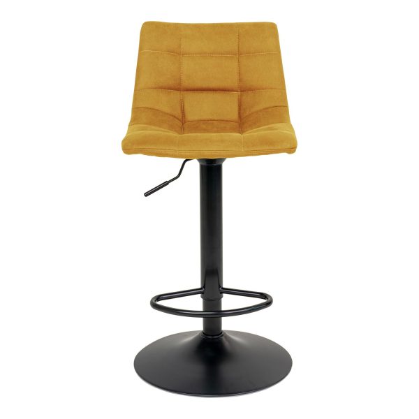 Middelfart Bar Chair - Bar chair in mustard yellow with black legs (set of 2) - Afbeelding 3