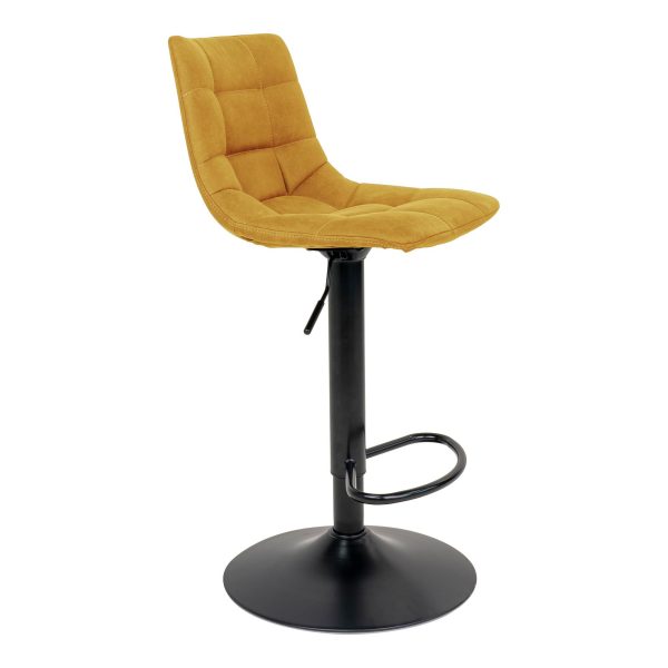 Middelfart Bar Chair - Bar chair in mustard yellow with black legs (set of 2) - Afbeelding 4