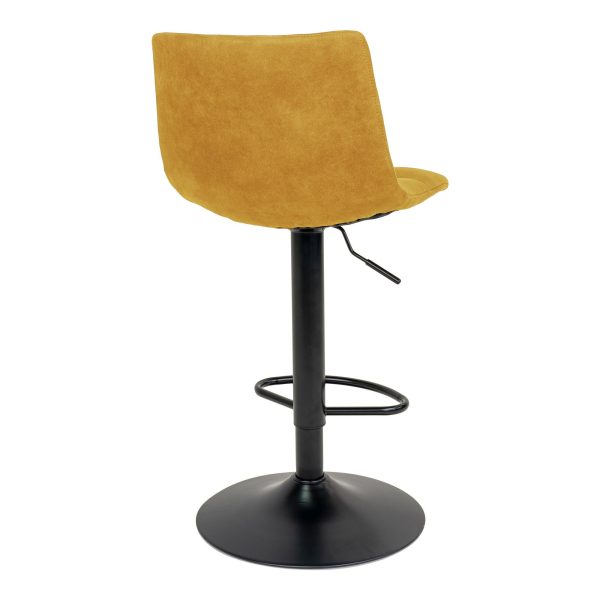 Middelfart Bar Chair - Bar chair in mustard yellow with black legs (set of 2) - Afbeelding 5