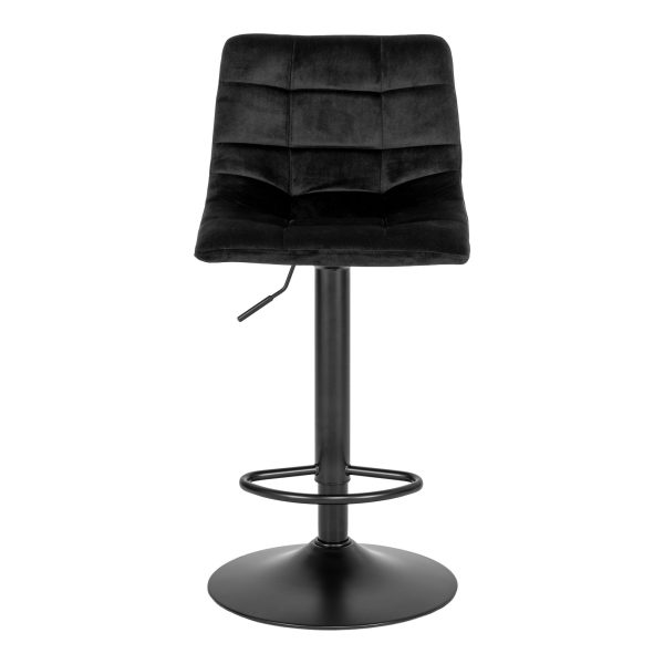 Middelfart Bar Chair - Bar chair in black velvet with black legs (set of 2) - Afbeelding 2