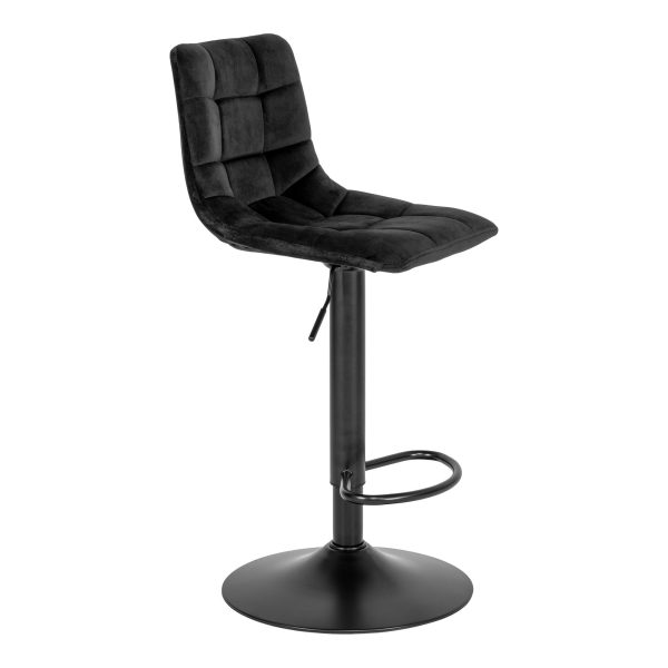 Middelfart Bar Chair - Bar chair in black velvet with black legs (set of 2) - Afbeelding 3