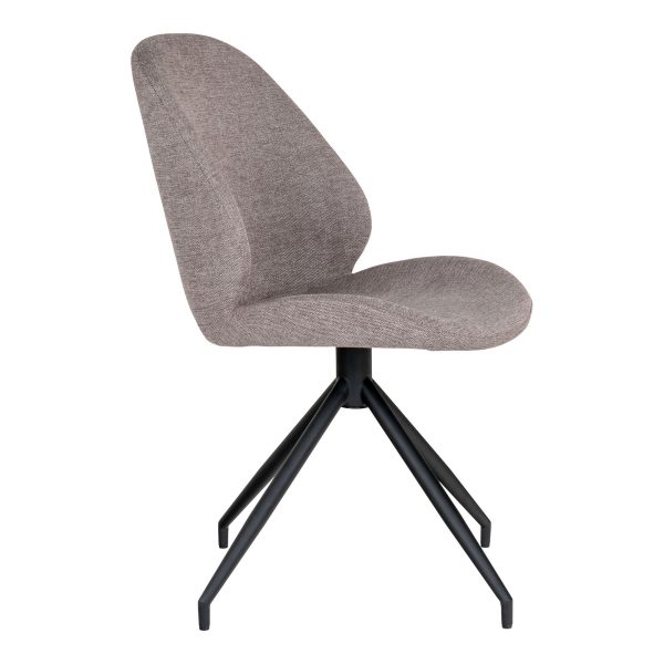 Monte Carlo Dining Chair - Dining Chair with swivel base, stone with black legs, HN1030 (set of 2) - Afbeelding 3