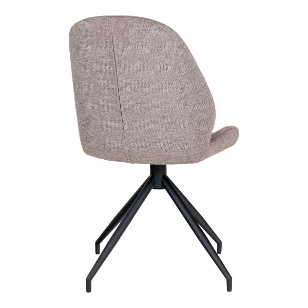 Monte Carlo Dining Chair - Dining Chair with swivel base, stone with black legs, HN1030 (set of 2) - Afbeelding 4