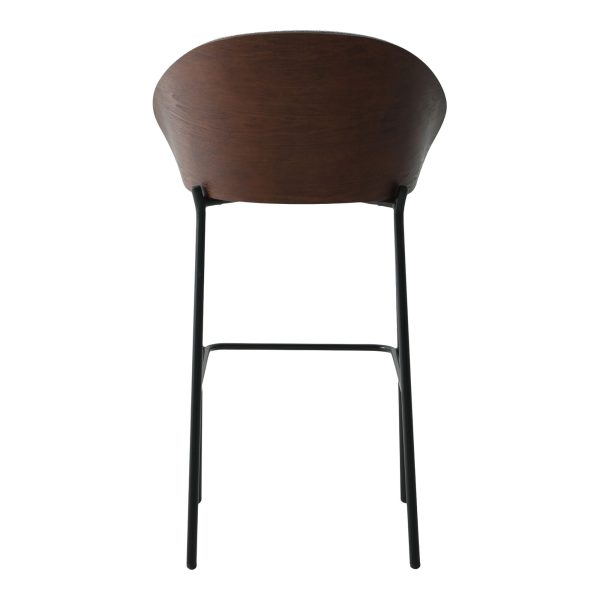 Canelas Bar Chair - Bar Chair, light grey with dark brown back and black legs (set of 2) - Afbeelding 4
