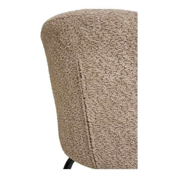 Dining chair, beige bouclé with black legs, HN1266 (set of 2) - Afbeelding 5
