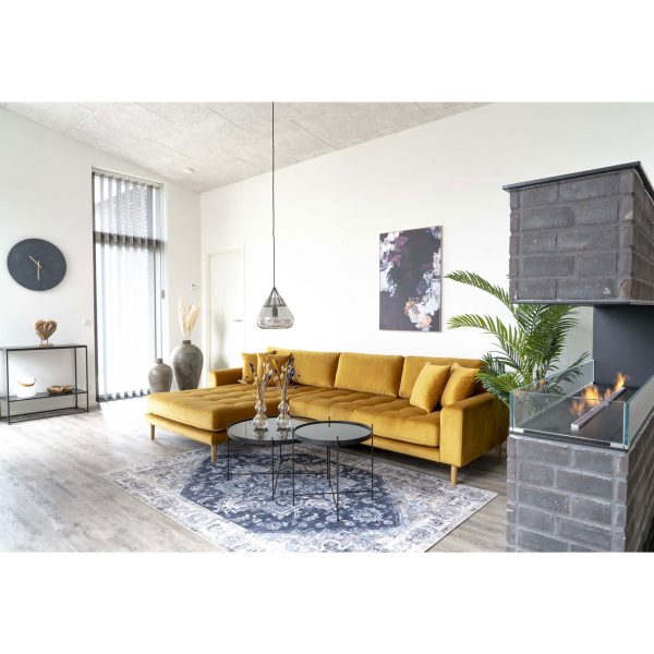Venezia Coffee Table - Coffee table black powder coated steel with glass Ã¸48xh48cm - Afbeelding 2
