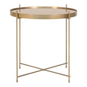 Venezia Coffee Table - Coffee table in brass colored steel with glass Ã¸48xh48cm