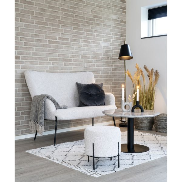 Bolzano Coffee Table - Coffee table with top in marble look and black base Ã¸70x45cm - Afbeelding 2