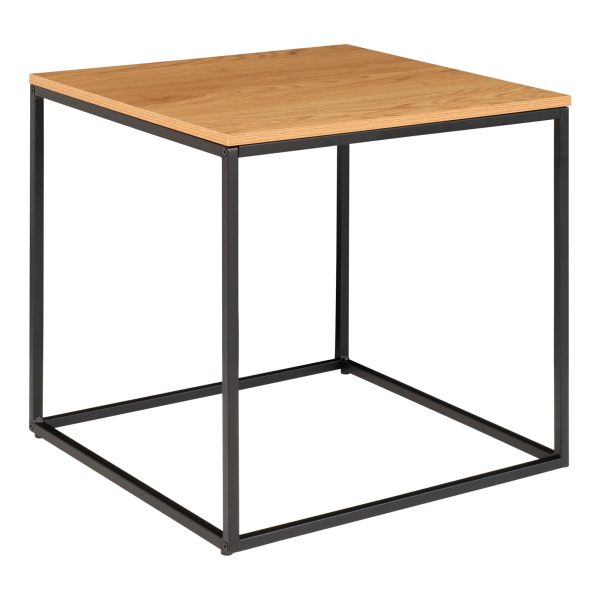 Vita Sidetable - Side table with black frame and oak look top 45x45x45 cm - Afbeelding 3